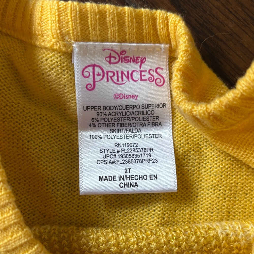 Disney Belle Golden Princess Dress Costume - Picture 4 of 8